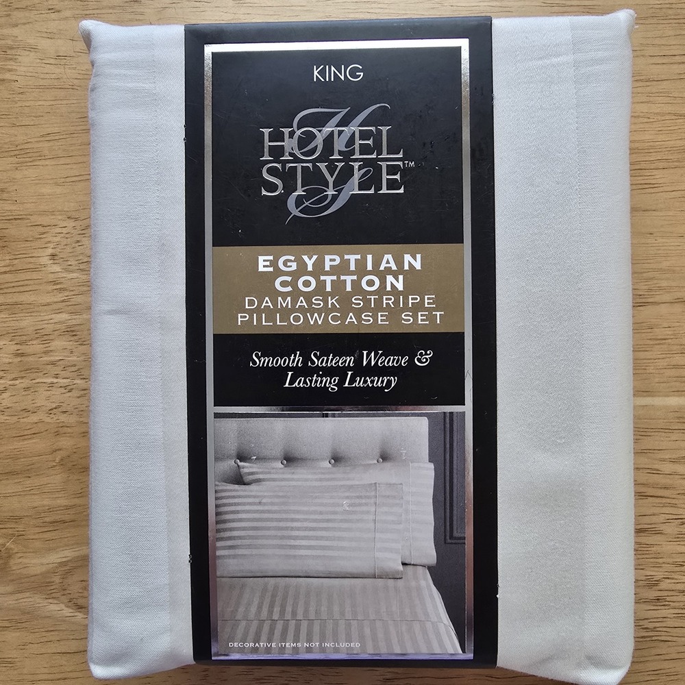 Hotel Style King Egyptian Cotton Damask‎ Stripe Pillowcase Set 600TC New